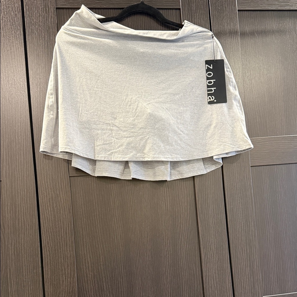 Zobha Heather Gray Layered Skort w/Back Pleats